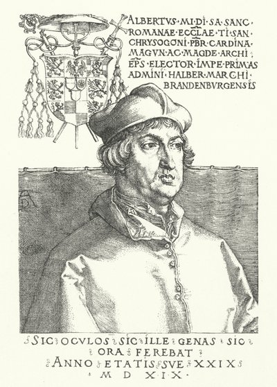 Cardinal Albrecht of Brandenburg, Elector and Archbishop of Mainz by Albrecht Dürer